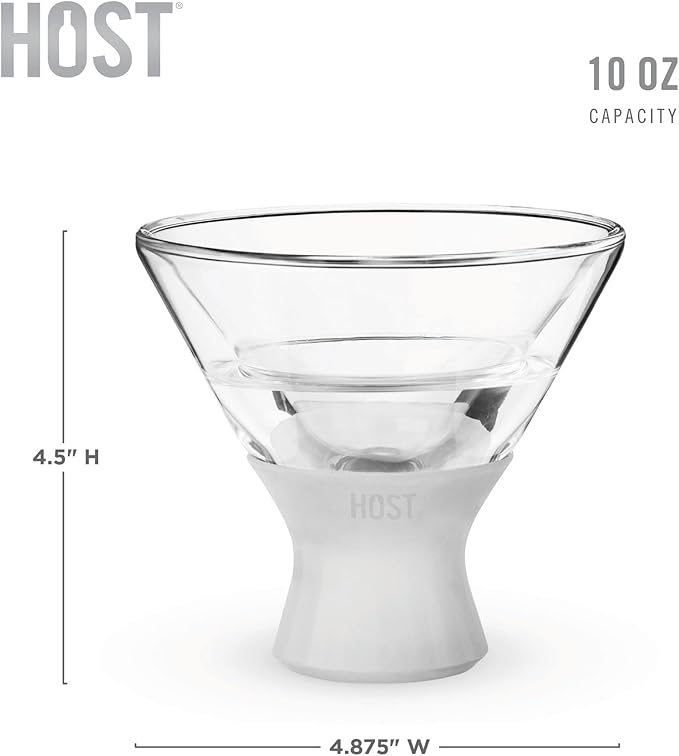 Host Stemless Martini Glasses, Cocktail Glasses, Double Walled Insulated Drinking Glass, Frozen Cups to Keep Your Drinks Cold, Set of 2