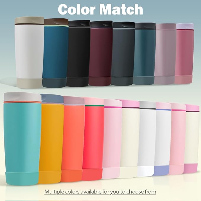 2pcs Silicone Boot for Owala SmoothSip Slider Coffee Tumbler 20oz 12oz, Anti-Slip Sleeve for Travel Coffee Mug, Protective Accessories for Owala BPA Free (Moonlit Shadow)