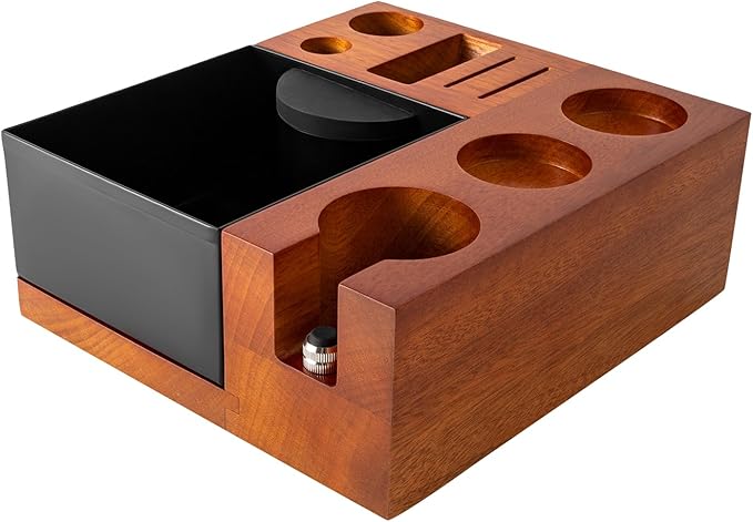 8 In One Espresso Knock Box,54MM Espresso Coffee Organizer Box,Fit for Storage 51 to 54MM Espresso Tamper, Distributor, Portafilter & Puck Screen Accessories