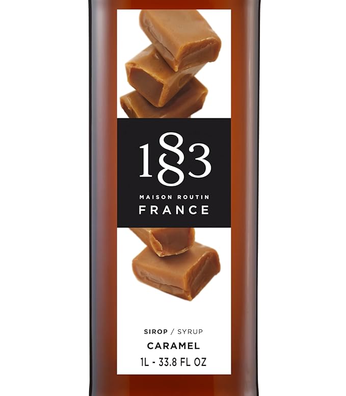 1883 Caramel Syrup for Drinks, Made in France, 1 Liter Plastic Bottle
