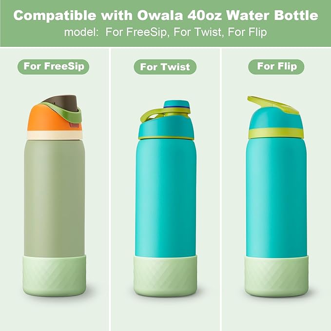 Silicone Boot for Owala Water Bottle 24 oz 32 oz 40 oz, Anti-Slip Protective Sleeve for FreeSip/Twist/Flip Stainless Steel Water Bottles Accessories
