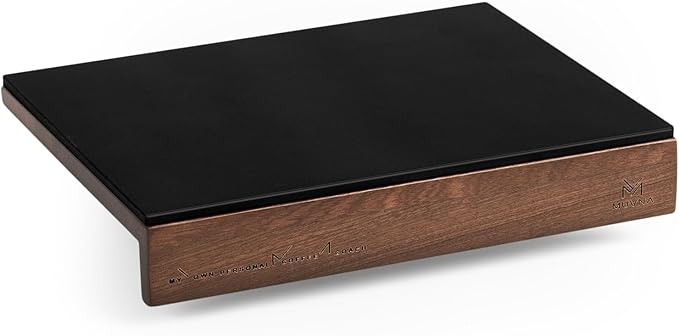 Espresso Tamping Mat - Premium Wood with Coffee Silicone Pad, Detachable Coffee Station for Barista Espresso Accessories Organizer, Corner Design Fits Coffee Bar Kitchen Counter, Walnut
