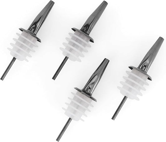 Molimoli Pour Spout Made of Stainless Steel with Automatic Anti-Oxidation Mechanism, Bottle Pourers for Alcohol and Liquor, Olive Oil Dispenser Spout, Wine Pourer Spout,Pack of 4,Black