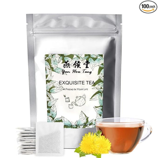 EILIN YHT Dandelion Root Tea Bags Roasted Herbal Leaves - 2Gram x 100 Counts Support Liver Kidney Health Digestion Boost Immune System