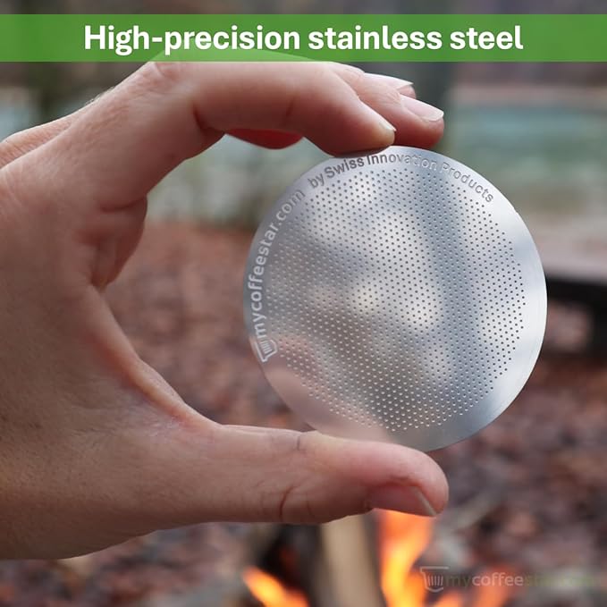 Stainless Steel Reusable Filter for AeroPress – Metal Coffee Filter for AeroPress Standard Makers, 1 Pack, Eco-Friendly & Durable