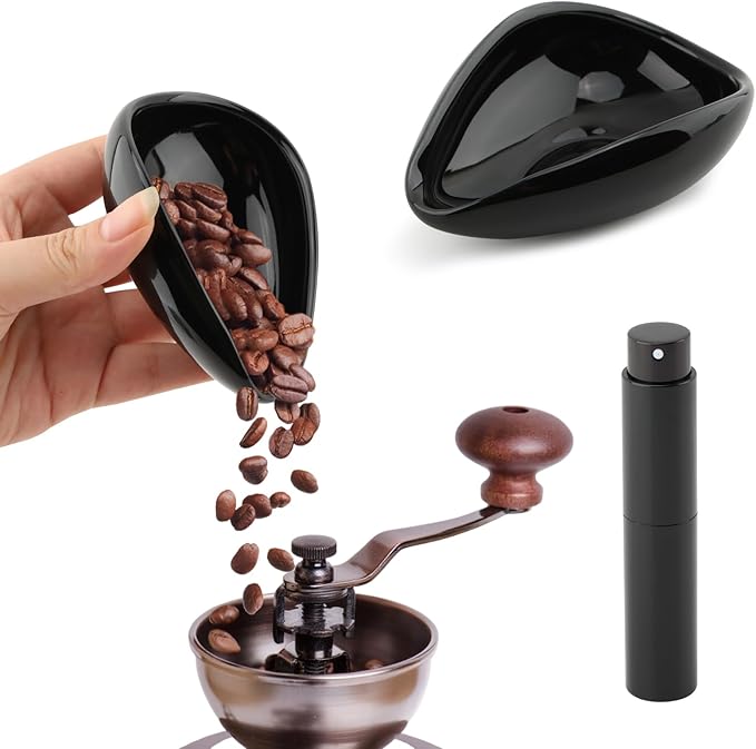 Coffee Bea n Dosing Cup and Spray Bottle Set,Ceramic Espresso Accessories Kit with Static Reducing Sprayer for Cafe, Home Use, Barista-Approved Dosing Tools