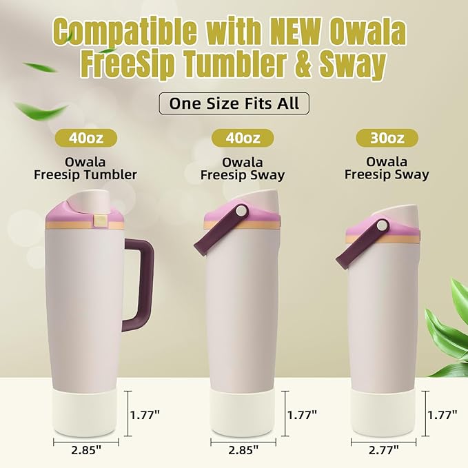 2PCS Silicone Boot Compatible with Owala 30oz & 40oz FreeSip Sway Bottles & Tumblers, Protective Anti-Slip Bottom Cover Sleeve for Freesip Sway Tumbler