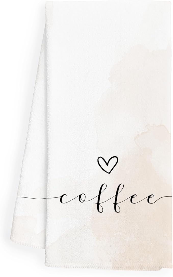 Coffee Decor Kitchen Towels - Coffee Kitchen Towels, Coffee Towels, Coffee Bar Decor Dish Towels, Coffee Towels for Coffee Bar, Coffee Gifts for Coffee Lovers, 16×24 Inches(Coffee)