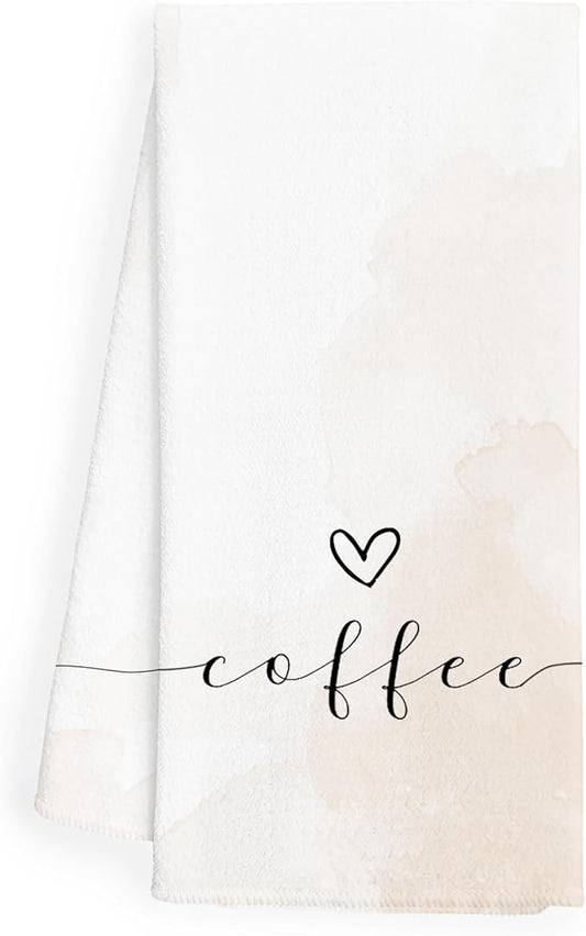 Coffee Decor Kitchen Towels - Coffee Kitchen Towels, Coffee Towels, Coffee Bar Decor Dish Towels, Coffee Towels for Coffee Bar, Coffee Gifts for Coffee Lovers, 16×24 Inches(Coffee)