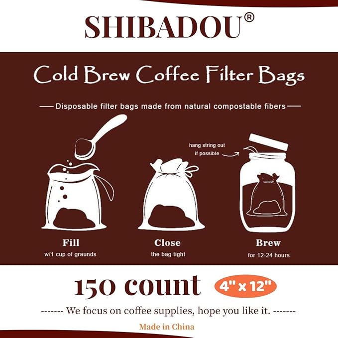 Disposable Cold Brew Coffee Filters - 120 Count Coffee Filter Bags 4"x 12" Cold Brew Filter Bags Coffee Maker Brewing Bags for Mason Jar or Pitcher