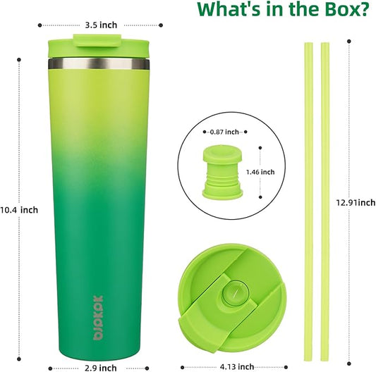 BJPKPK 34oz Tumbler With lid And Straw Stainless Steel Travel Coffee Mug Insulated Tumblers Cups,Bamboo Grove