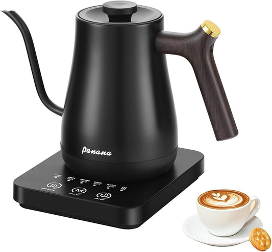 Panana Electrick Kettle, Gooseneck Electric Kettle Temperature Control with LCD Display, Pour Over Coffee Tea Kettle, Fast Heating, Overheat Protection, Memory Function,0.8L