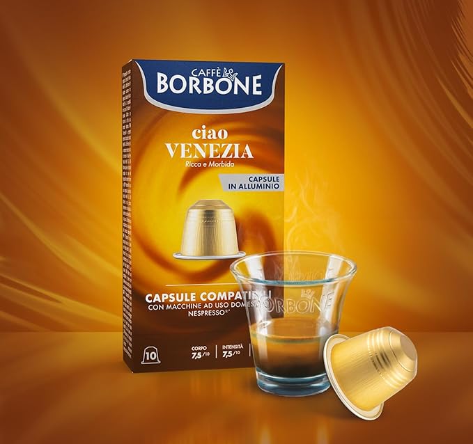 Caffè Borbone Ciao Venezia Aluminum Capsules Compatible with Nespresso Original Machines, Medium Roast, 50 Count