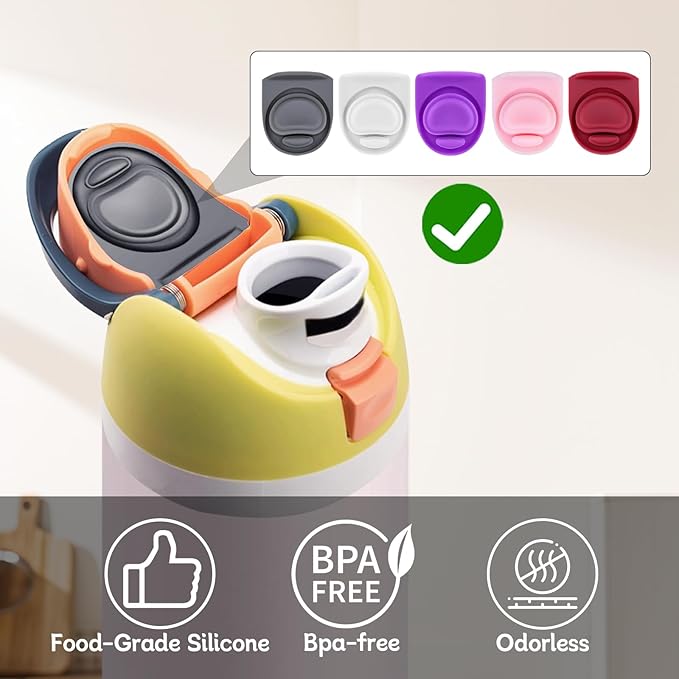 Rubber Seal Replacement Stopper Compatible with Owala Freesip16/19/24/32/40oz Spout Lid,5 Pcs Water Bottle Gasket Silicone Cap Insert Gasket Stopper Replacement Parts Accessories (5 Colors 6)