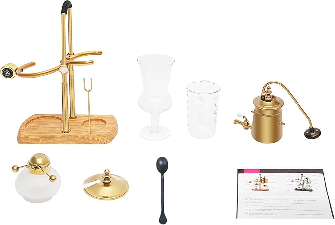 GXFCHYL Belgium Royal Family Balance Syphon Siphon Coffee Maker Unique Gravity Vintage Coffee Maker Manual Coffee Machine for Personal Kitchens, Beverage Stores (Gold)