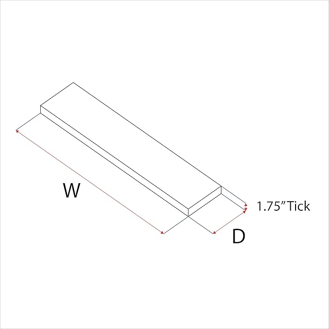 URBANDI, Rustic Floating Shelves, Set of 2, Hidden Bracket, Solid Wood, Heavy Duty, Wall Mounted Shelves, (Dark Brown, 36Wx8D)