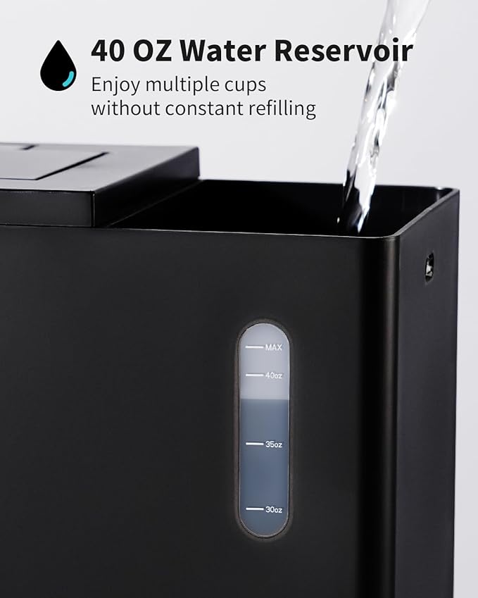 KIDISLE Single Serve Coffee Maker – Hot & Iced, K Cup & Ground Compatible, Reusable Pod Filter, 6–16oz Brew Sizes, 40oz Water Tank, Easy-to-Use, Black