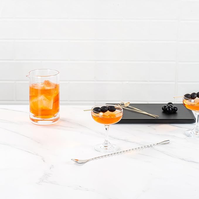 Restaurantware-12 Inch Bar Spoon, 1 Corkscrew Handle Cocktail Stirrer Spoon - Long, Commercial, Stainless Steel Cocktail Mixing Spoon, For Stirring And Mixing Cocktails For Professionals