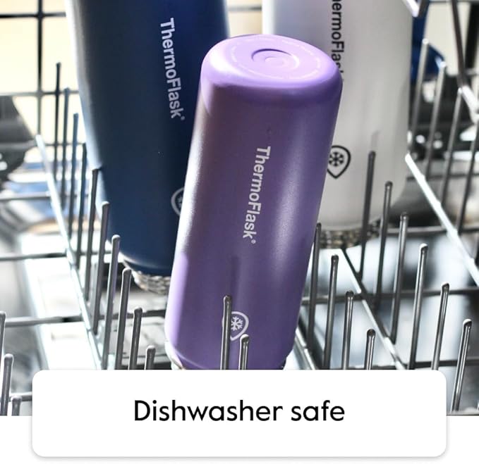 ThermoFlask Stainless Steel Water Bottles 2-Pack - Double-Wall Vacuum Insulated 40 oz BPA-Free Spout Lids - Keeps Drinks Cold 24 Hrs, Hot 12 Hrs - Leakproof, Dishwasher Safe, Gray/Pine