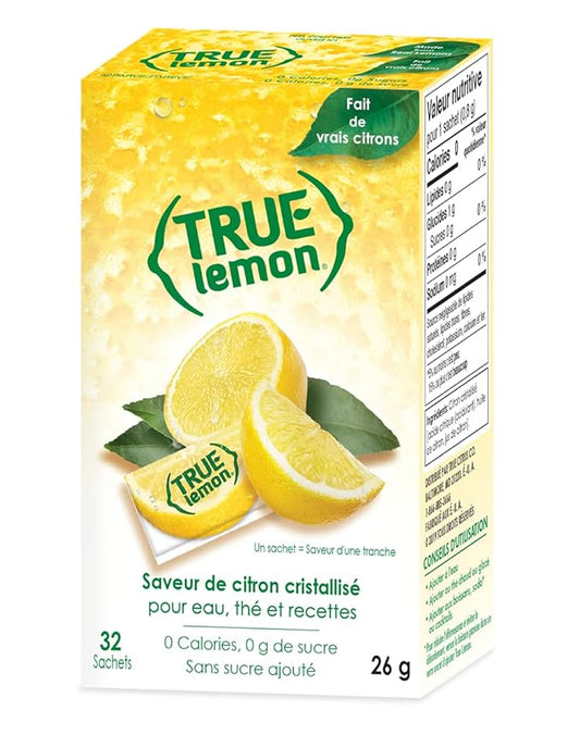 True Lemon - Crystallized Lemon For Water, Tea - Single-Serve Packets - Water Enhancer - 32-count