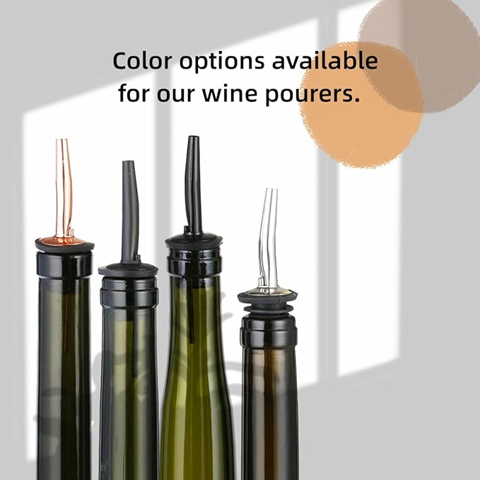 LEGERM Food-Grade Stainless Steel Liquor Pour Spouts with Dust Caps | Leak-Proof Speed Pourer for Liquor & Alcohol Bottles - Brushed Silver, Matte Black, Rose Gold
