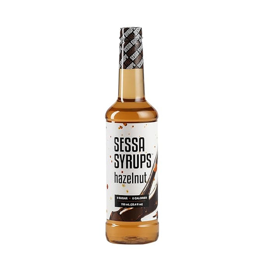 Sessa Syrups Sugar Free Hazelnut Syrup - 25.4 Fl Oz - Keto-Friendly, Zero Calorie, Gluten-Free - Natural Flavoring for Coffee, Tea, Cocktails, and More