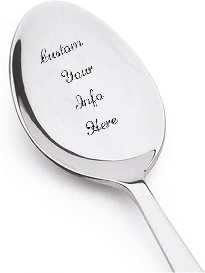 Custom Personalized Engraved Spoon - Your Idea, Text, Message in Stainless Steel - Unique Gift for Best Friend, Lover, Parent, Child (Tip Coffee Spoon)