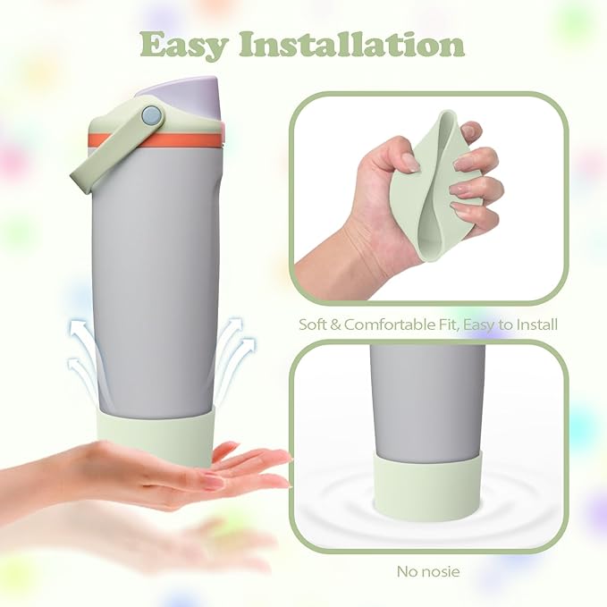 Silicone Boot for Owala 30oz & 40oz FreeSip Sway Bottles & Tumblers - Non-Slip, Scratch-Resistant, Stability Enhancer, Available in 12 Colors (Beach House Green)