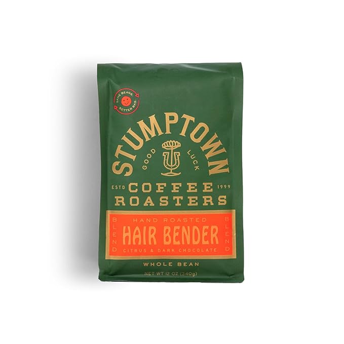 Stumptown Coffee Roasters, Medium Roast Whole Bean Coffee, 100% Arabica Coffee - Hair Bender 12 Ounce Bag with Flavor Notes of Citrus and Dark Chocolate