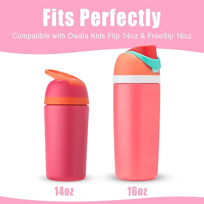 Mokoart Silicone Boot Compatible with Owala Kids Water Bottle 16/14 oz, Anti-Slip Rubber Bottom Protective Sleeve for Owala Kids FreeSip 16oz, Accessories for Owala Kids Flip 14oz