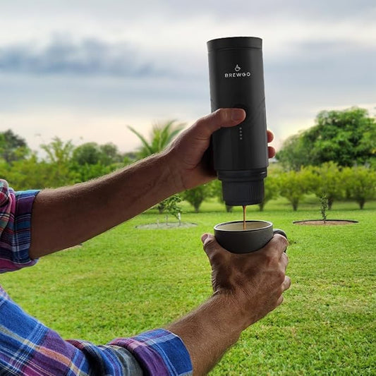 Electrical, Portable, Handheld Battery Operated Espresso Machine, Rechargeable (Includes Batteries), 20bar, Great For Travel, RV, Back Packing, Hiking, Camping, Or For The Office, Color: Black