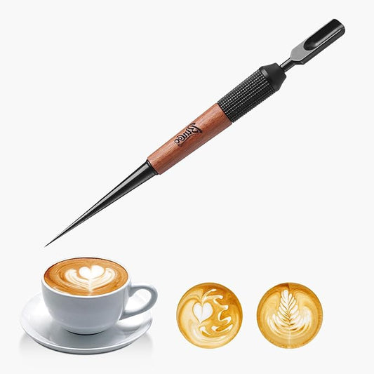 Bincoo Latte Art Pen for Coffee,Coffee Art Pen with Wood Handle,Espresso Coffee Latte Art Tools Accessories for Coffee Bar Barista