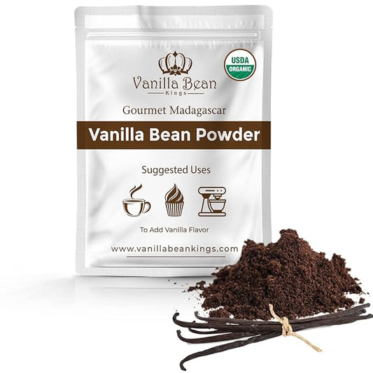 Vanilla Bean Powder - 100% Pure Ground Madagascar Vanilla Powder - For Cooking, Baking, & Additional Flavoring - Add To Coffee, Tea, Yogurt, & Shakes - Raw, Unsweetened, No Fillers or Additives - 1 LB