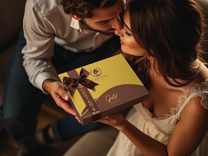 CARIANS Chocolate Gourmet Truffles Box, Assorted Pralines Box, Premium Gourmet Gift Basket, Assortment of Milk and Dark Chocolate Great for Anniversary, Thanksgiving, Christmas