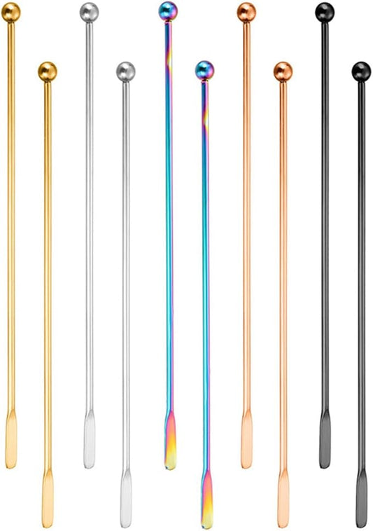 Coffee Stir Sticks, 10pieces 304 Stainless Steel Multifunctional Reusable Metal Stir Sticks For Bustling Pubs Dinner Parties