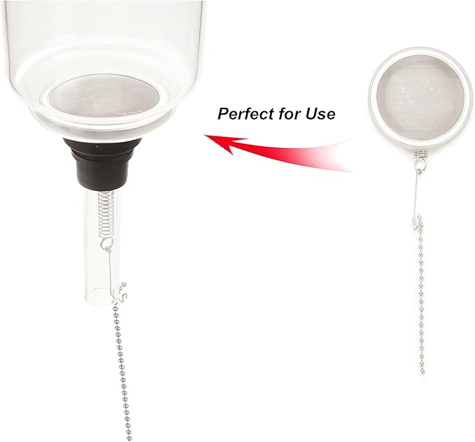 Reusable Syphon/Siphon Coffee Filter for Hario Yama Siphon Coffee Maker & Other Similar Syphon Coffee Maker, Permanent Stainless Steel & Silicon Rubber, Easy to Clean