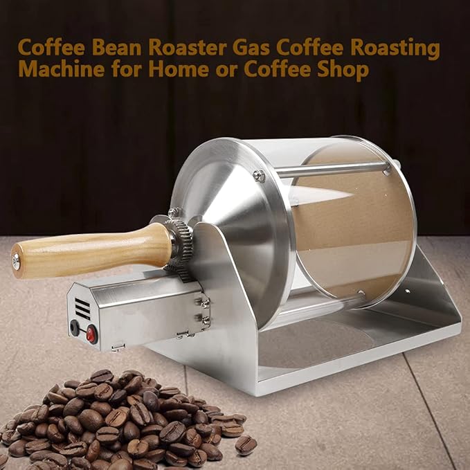 Uphilltool Coffee Bean Roaster, 400g/0.88lbs Coffee Bean Baker Gas Burner Roasting Machine Peanuts Pine Nuts Roaster for Camping RV Outdoor Use