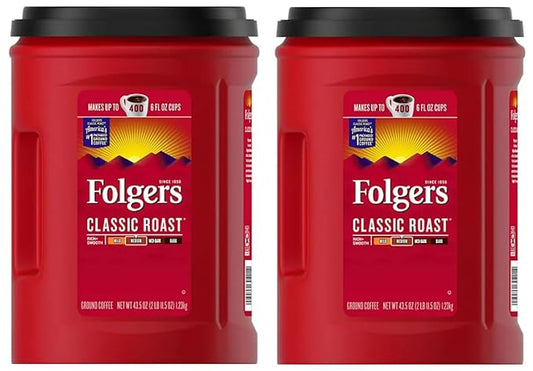 Folger Classic Roast Ground Coffee Medium Roast (43.5 oz.) - 2 Pack