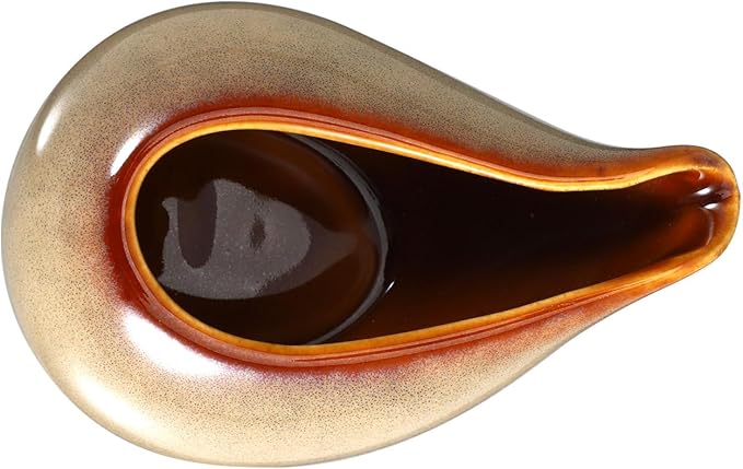 Amosfun Ceramic Sauce Pitcher Creamer Gravy Boat Small Porcelain Milk Jug Syrup Dispenser Serving Pitcher for Salad Dressing Coffee Tea 3.54X2.36X1.96In