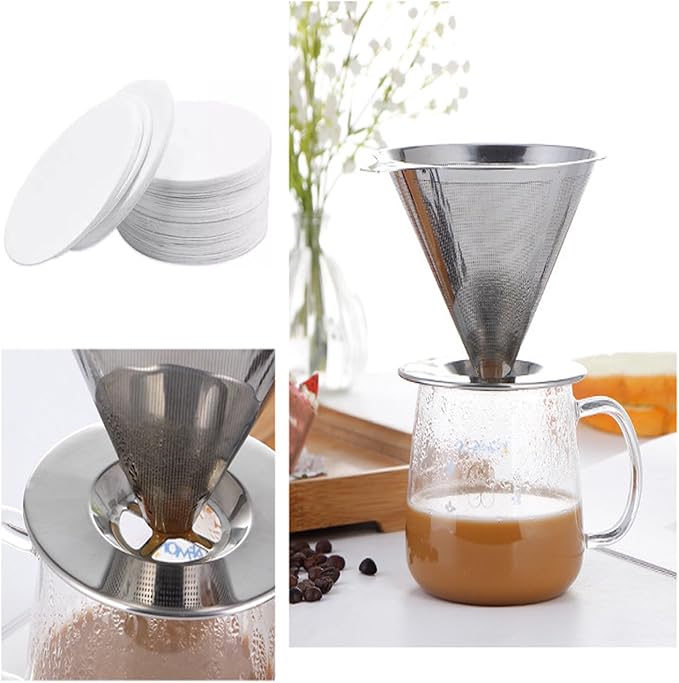 500 Count Replacement Paper Filters, Round Disposable Coffee Filters Paper Micro-filters Compatible with Aeropress Coffee Makers for Brewing Tea and Coffee. (White)