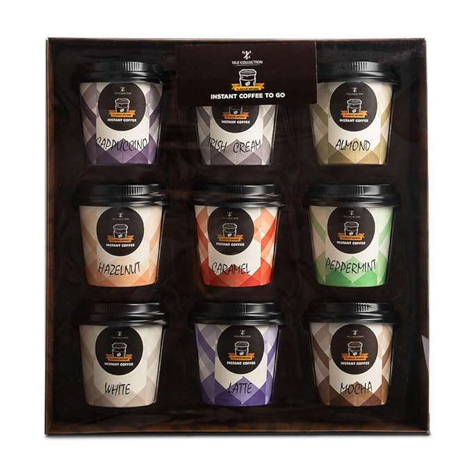 Coffee Gifts - Instant Coffee Gift Set For Men, 9 Flavoured, Coffee Lover Gifts |Coffee Gifts For Women, Men |Coffee Sampler Gift Set |Coffee Hamper Gifts |Gifts For Men & Women