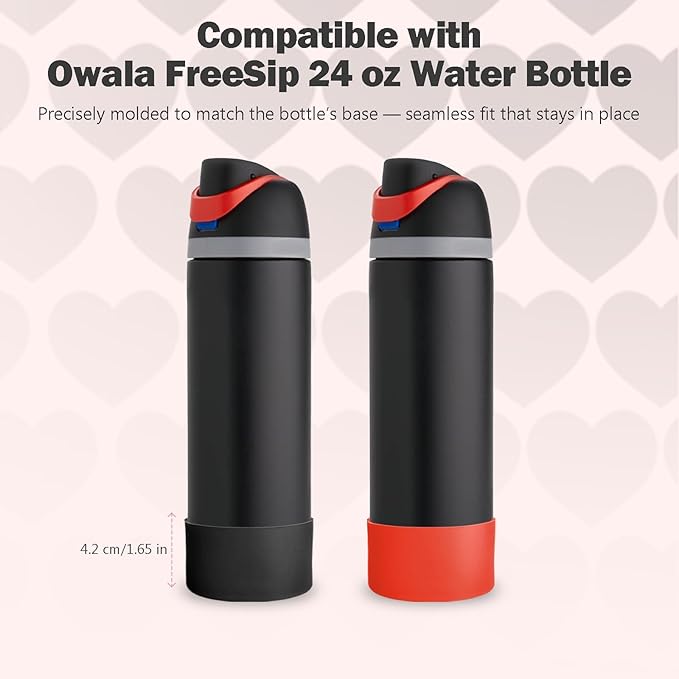 2PCS Silicone Boot for Owala 24oz FreeSip Water Bottle, Anti-Slip Scratch-Resistant Bottom Sleeve, Protective Sports Bottles Accessories, BPA-Free