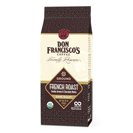 Don Francisco's Organic French Roast Ground Coffee, Dark Roast – 100% Arabica Coffee, 10 oz Bag