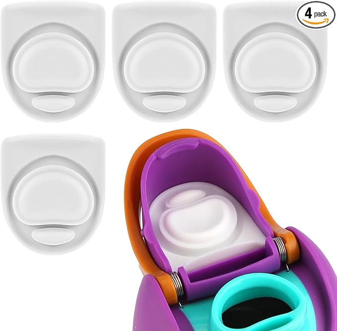 4pcs Replacement Stopper Compatible with Owala FreeSip 24oz 32oz,Water Bottle Top Gasket Lid for Owala 16/19/24/32/40oz Seal Bottle Mouth Cap Stopper Parts Silicone Insert Accessories (White)