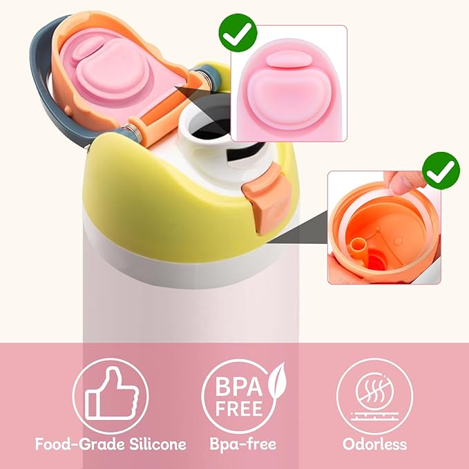 2 Sets Replacement Stopper and O Ring Gasket Compatible with Owala FreeSip 24oz 32oz,Water Bottle Lid Insert Cap Silicone Seal Parts for Owala 16/19/24/32/40oz Mouth Piece Accessories