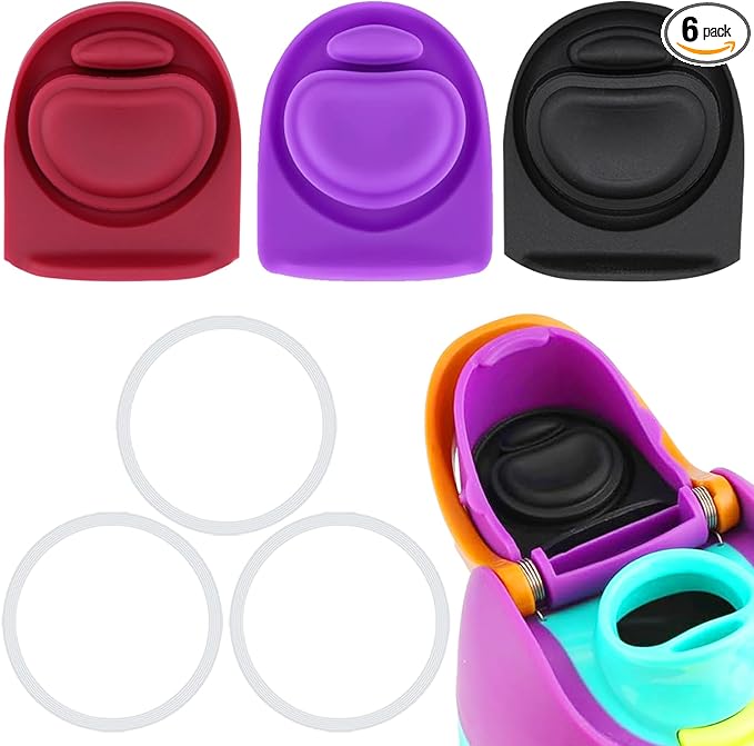 3 Sets Replacement Seal Gasket Stoppers for Owala Freesip Cap Mouth,Silicone O Sealing Ring Parts Water Bottle Top Lid Accessories for Owala Freesip 16/19/24/32/40oz（3 colors 4）