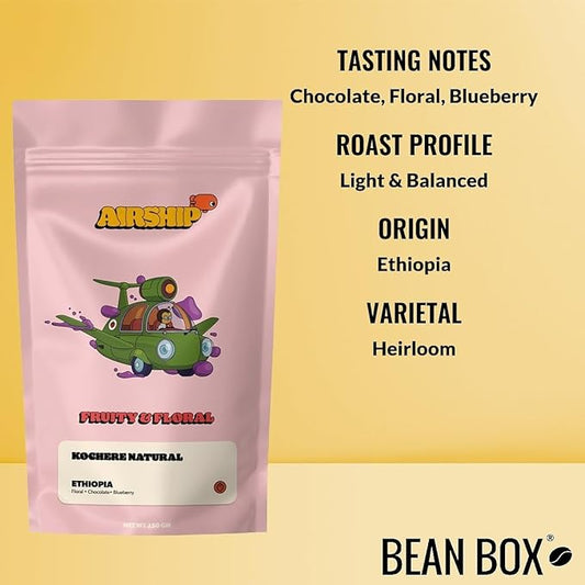 Ethiopia - Kochere - Roasted by Airship Coffee - Whole Bean Coffee - 12 Ounce Bag