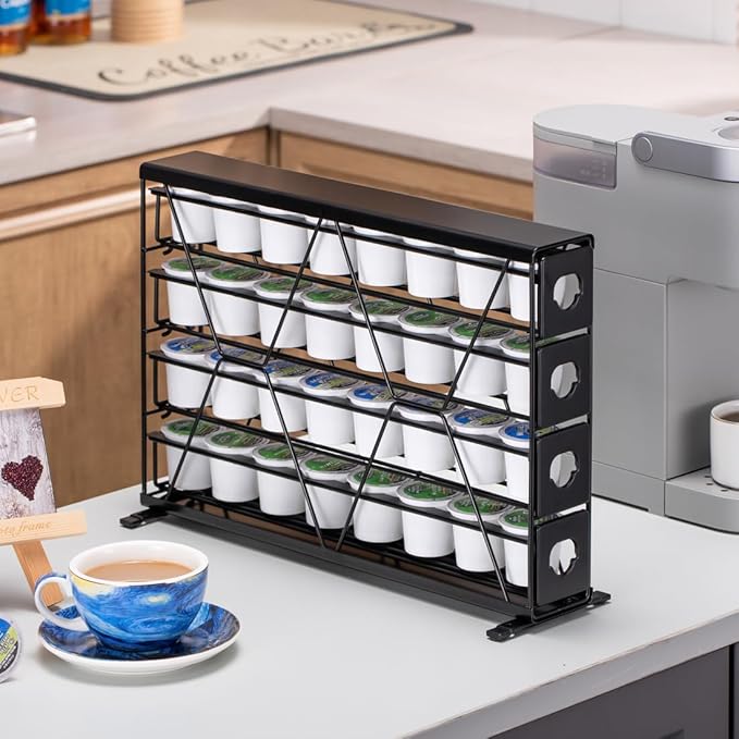 Flagship K Cup Holder for Keurig Pods Coffee Pod Storage 4 Tier K Cup Drawer Organizer for Counter (32 Pods Capacity)
