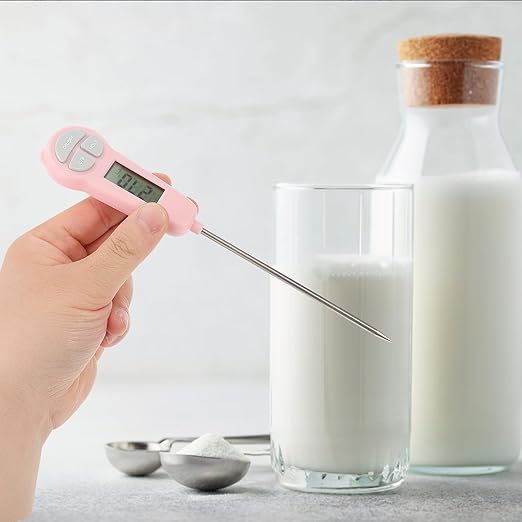 NUOBESTY Digital Meat Thermometer Instant Read Cooking Thermometer 50℃~300℃ for Food Kitchen Use (Pink)