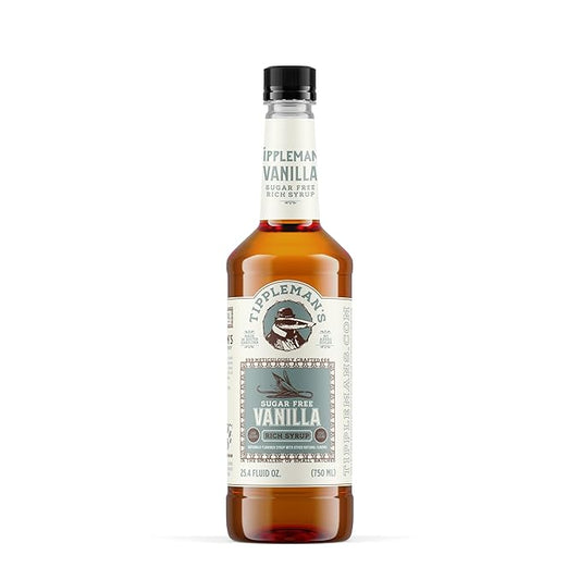 Tippleman's Sugar Free Vanilla Coffee Syrup, Zero-Sugar, Great for Drinks, Lattes & Espressos – 750ml Bottle Fits Pump